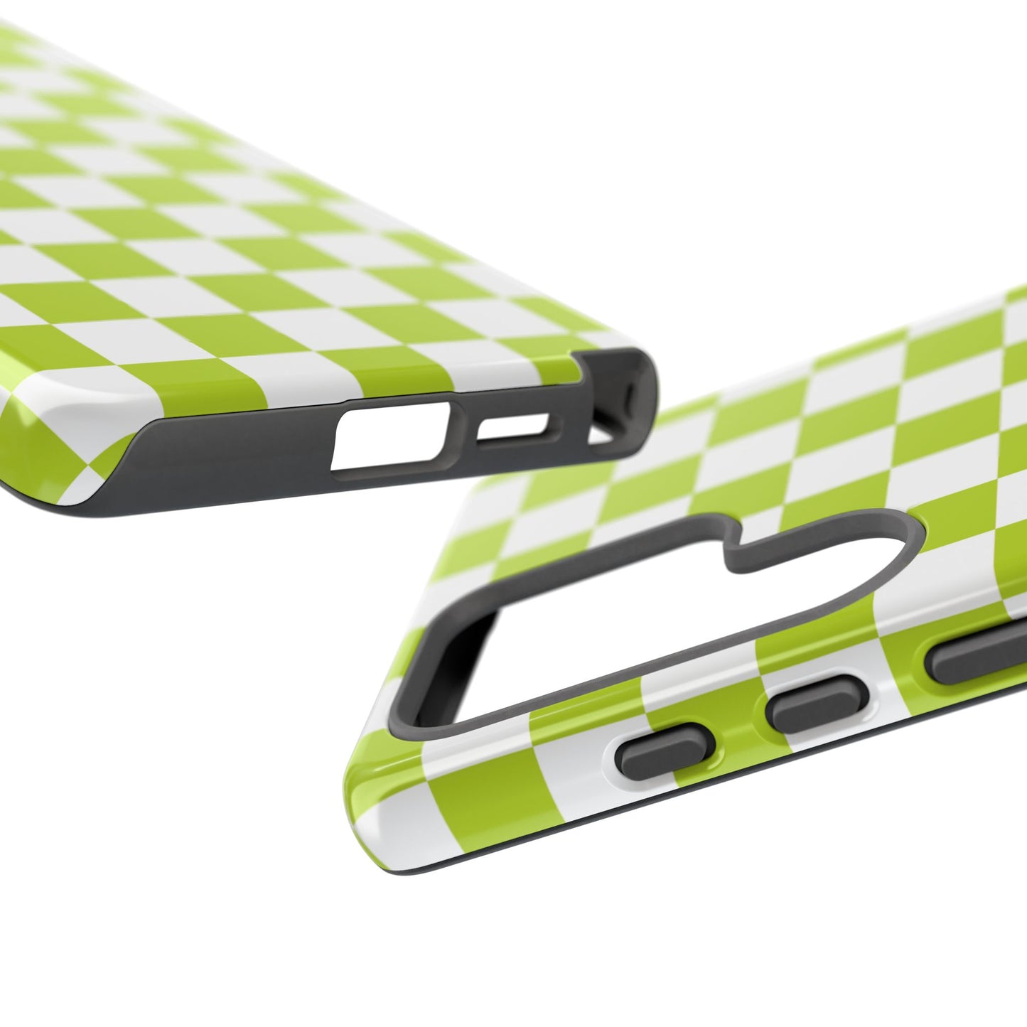 Lively Checker Pattern Phone Case | Tough Cases, Green Checkered Design, Unique Cell Phone Cover, Trendy Accessory, Gift Idea