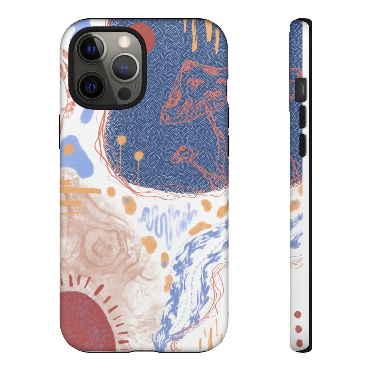 Artistic Phone Case with Abstract Design, Tough Phone Case, Unique Gift, Trendy Accessories, Modern Art Case, Stylish Tech Gear