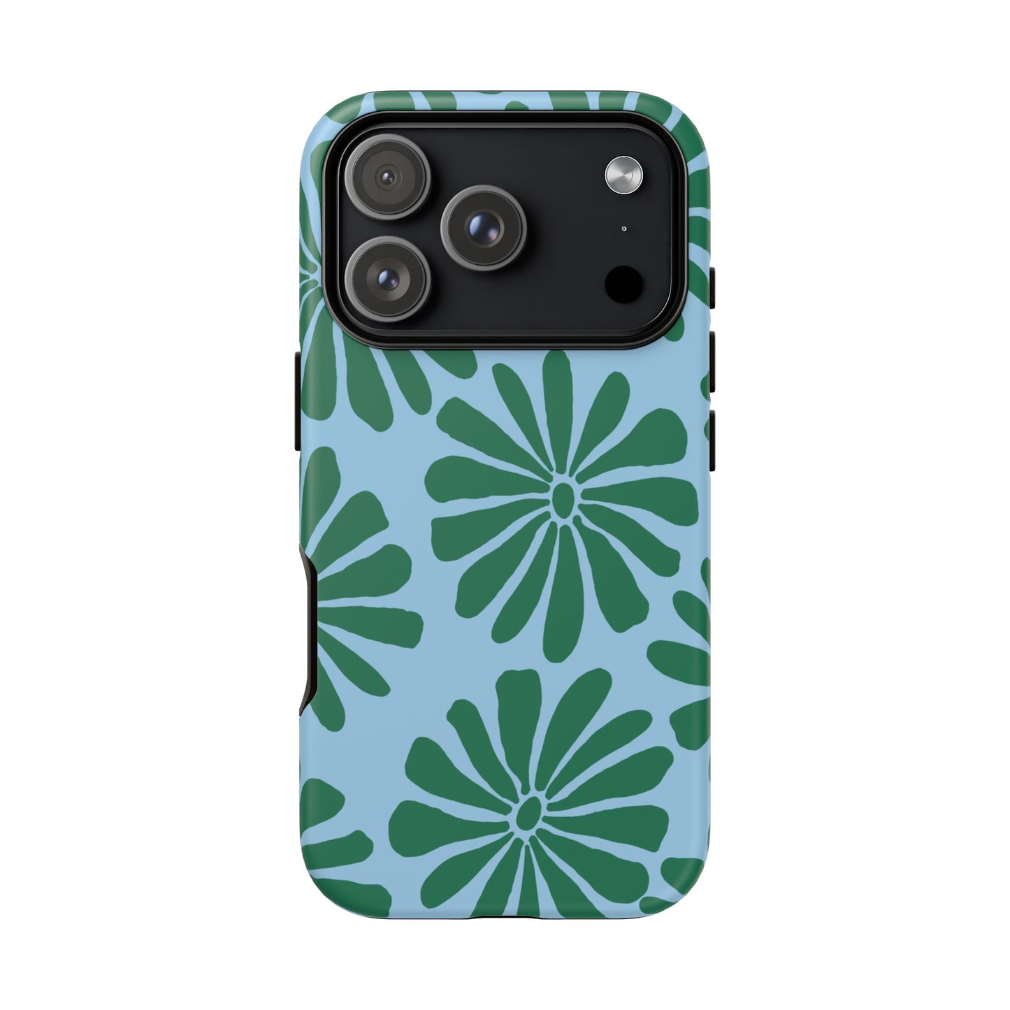 Stylish iPhone Case, Floral Phone Cover, Tough Phone Cases, Green Daisy Design, Unique Gift for Her, Spring Accessories