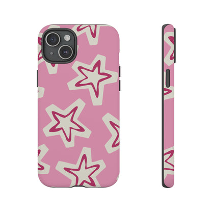 Starry Pink Phone Case | Tough Cases for Trendy Protection, Cute Gift, Fun Design, Holiday Match, Everyday Use