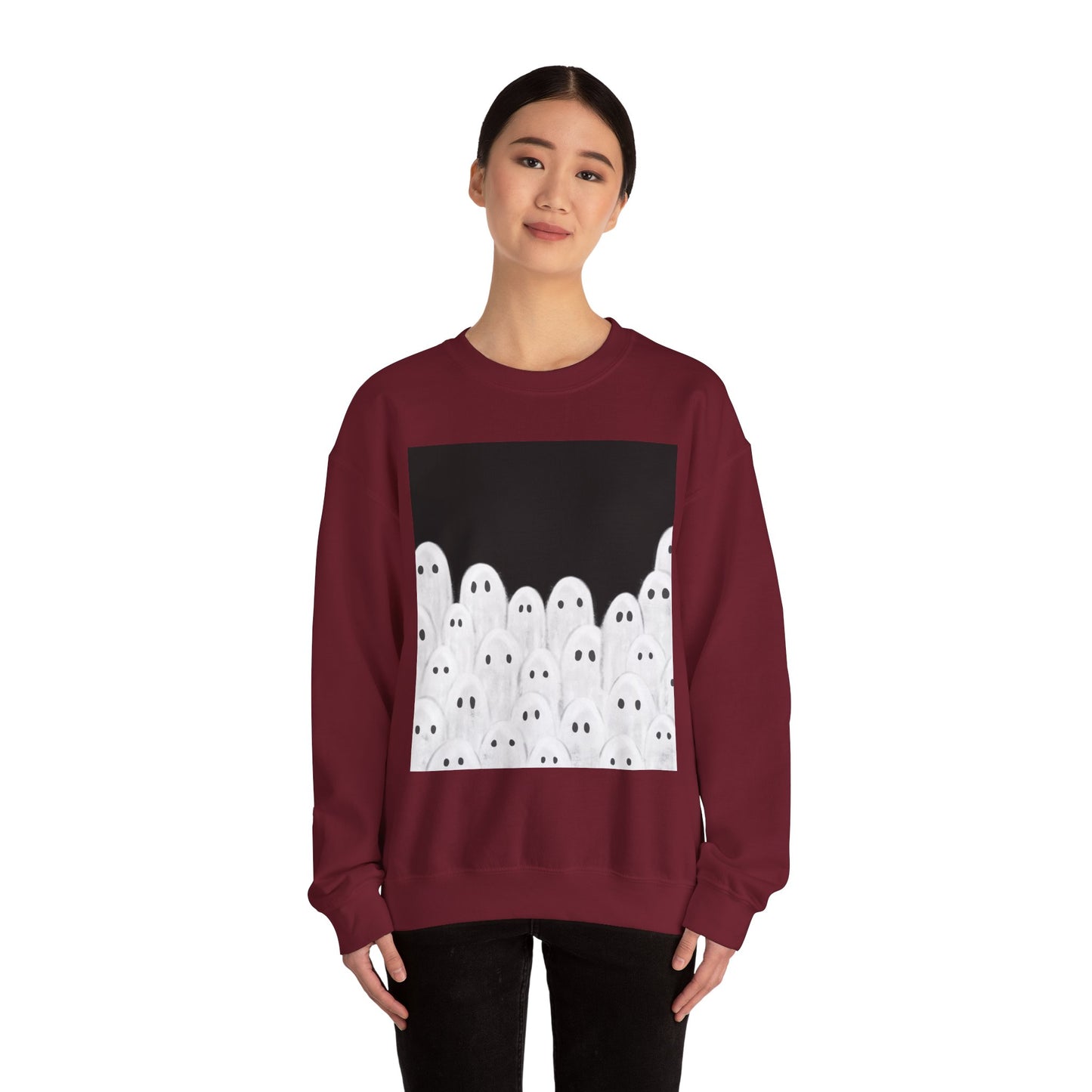 Painted Ghosts Crewneck | Cozy Sweatshirt, Perfect for Halloween, Fall, and Spooky Season
