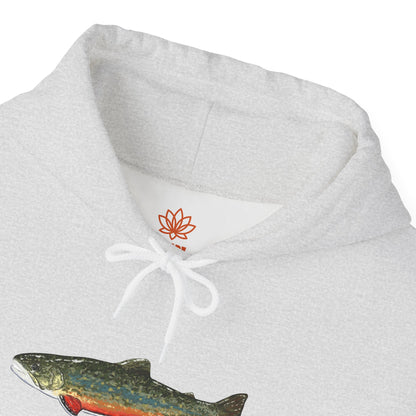 Trout Design Heavy Blend Hoodie, Fishing Gift, Outdoor Apparel, Comfortable Sweatshirt, Unisex Hoodie, Casual Fishing Wear