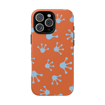 Frog Print Phone Case - Tough Cases, Orange Frog Design, Unique Gift, Fun Accessories, Vibrant Phone Cases, Cool Cases