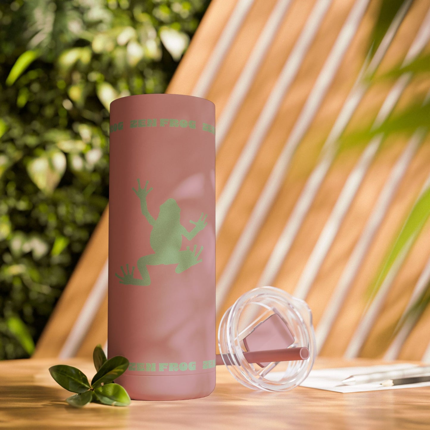 Zen Frog Skinny Tumbler, 20oz - Unique Drinkware for Nature Lovers, Eco-friendly Gift, Travel Cup, Summer Hydration, Stylish Reusable Cup
