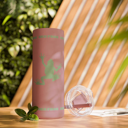 Zen Frog Skinny Tumbler, 20oz - Unique Drinkware for Nature Lovers, Eco-friendly Gift, Travel Cup, Summer Hydration, Stylish Reusable Cup
