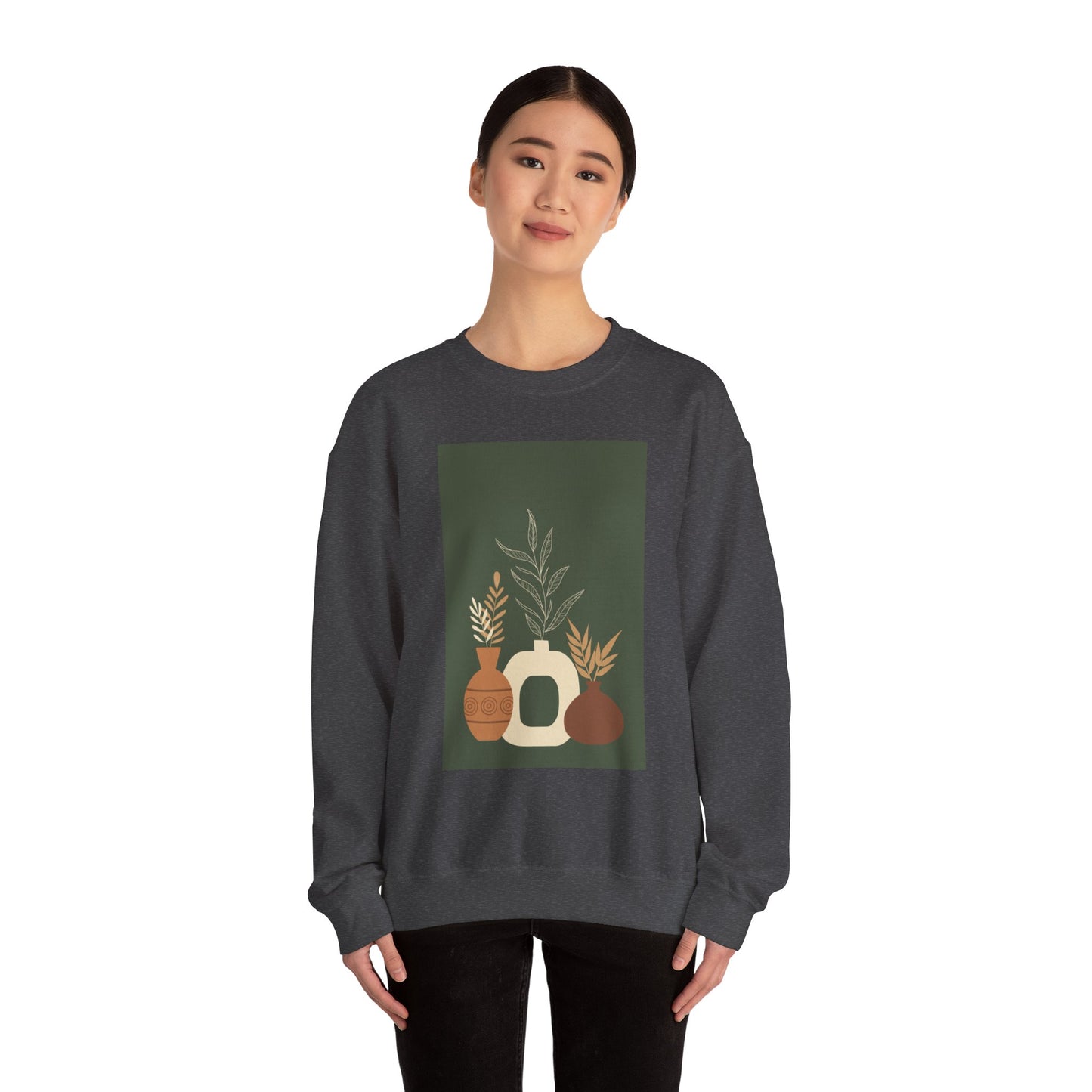 Fall-Inspired Botanical Crewneck Sweatshirt, Cozy Sweatshirt for Women, Warm Unisex Sweater, Autumn Gift,  Plant Lover Apparel