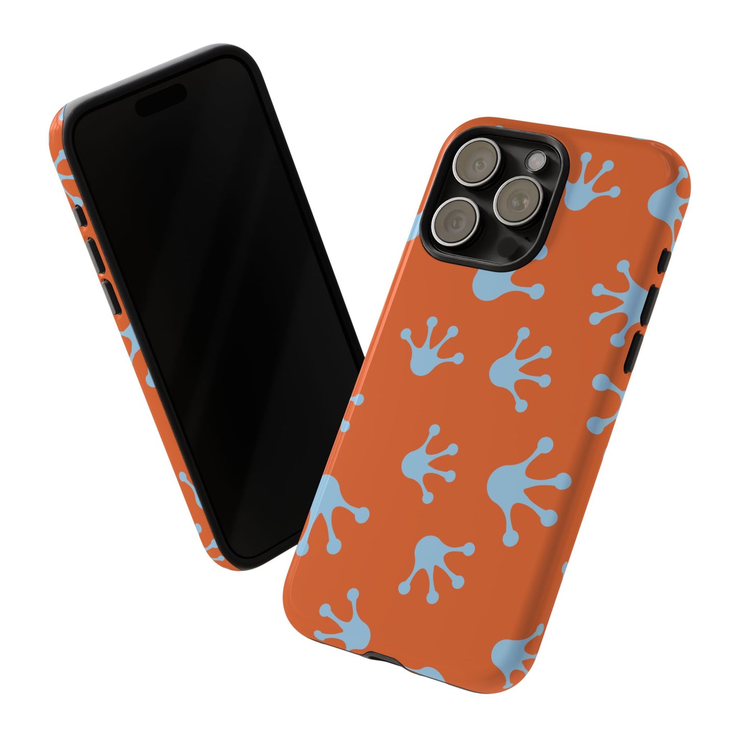 Frog Print Phone Case - Tough Cases, Orange Frog Design, Unique Gift, Fun Accessories, Vibrant Phone Cases, Cool Cases