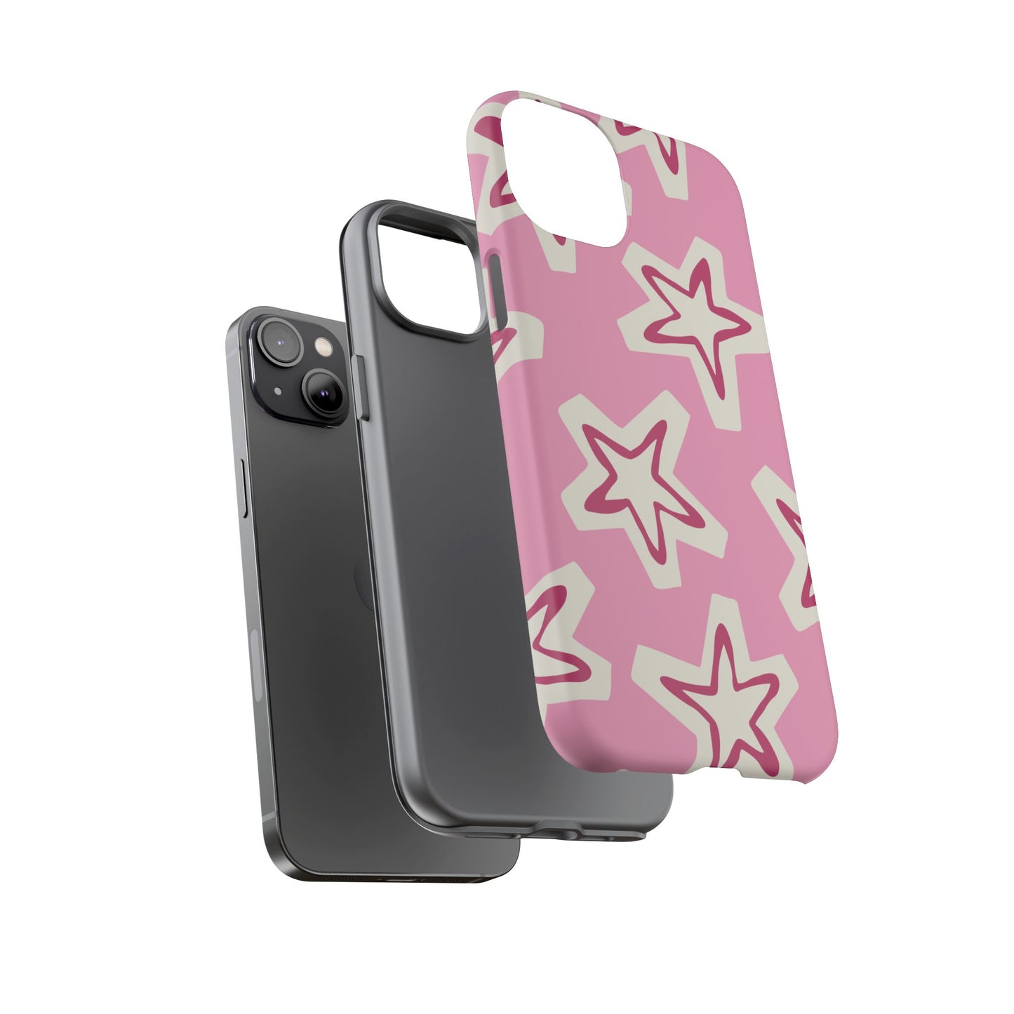 Starry Pink Phone Case | Tough Cases for Trendy Protection, Cute Gift, Fun Design, Holiday Match, Everyday Use