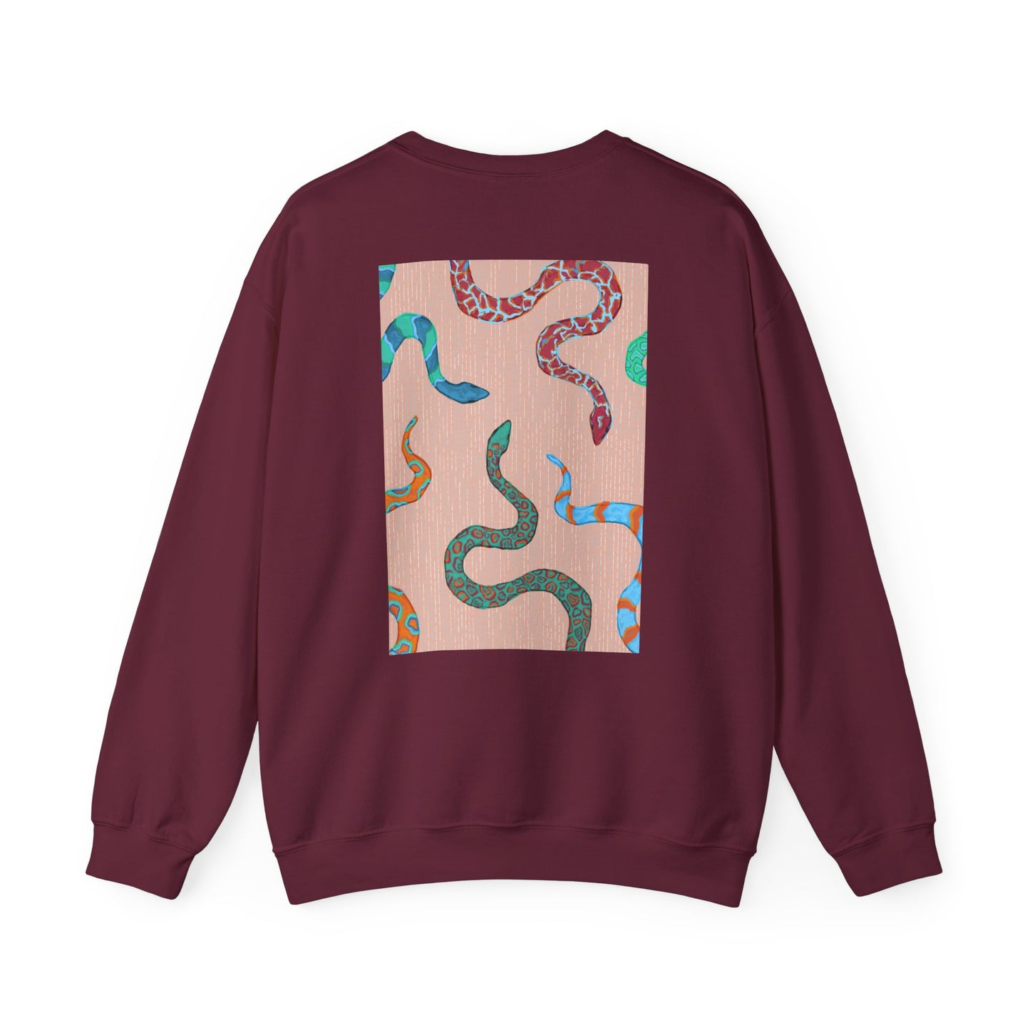 Funky Snake Unisex Crewneck Sweatshirt, Cozy Apparel, Unique Gift, Snake Art, Relaxed Style, Perfect for Casual Outings