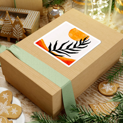 Sunset Leaf Kiss-Cut Stickers for Aesthetic Decor, Laptop Stickers, Journal Accessories, Floral Art, Gifts for Nature Lovers