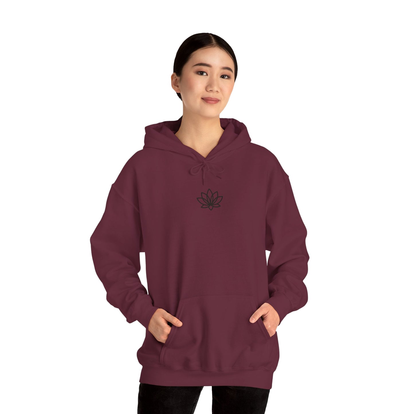 Lotus & Sun Graphic Hoodie - Cozy Unisex Sweatshirt, Trendy Casual Wear, Yoga Gift, Inspirational Apparel, Relaxed Style