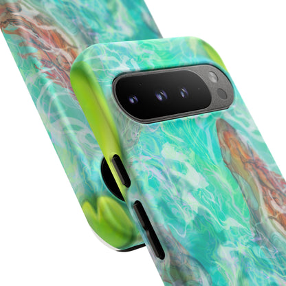 Watercolor Phone Case, Nature Lover Gift, Tough Phone Cover, Phone Accessory, Unique Design for Spring/Summer, Lily Pad, Fish Pond