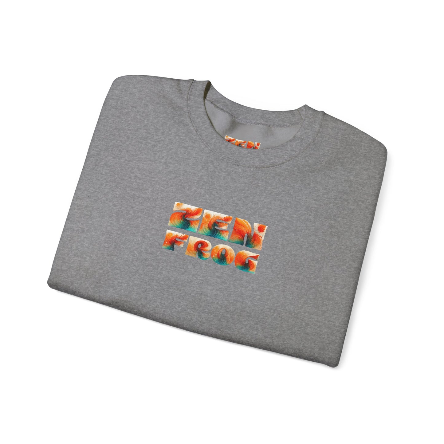 Zen Frog Crewneck Sweatshirt | Cozy Unisex Pullover for Relaxation, Ideal Gift for Nature Lovers, Perfect for Lounging and Casual Outings, Moon, Gift for Him, Gift for Her