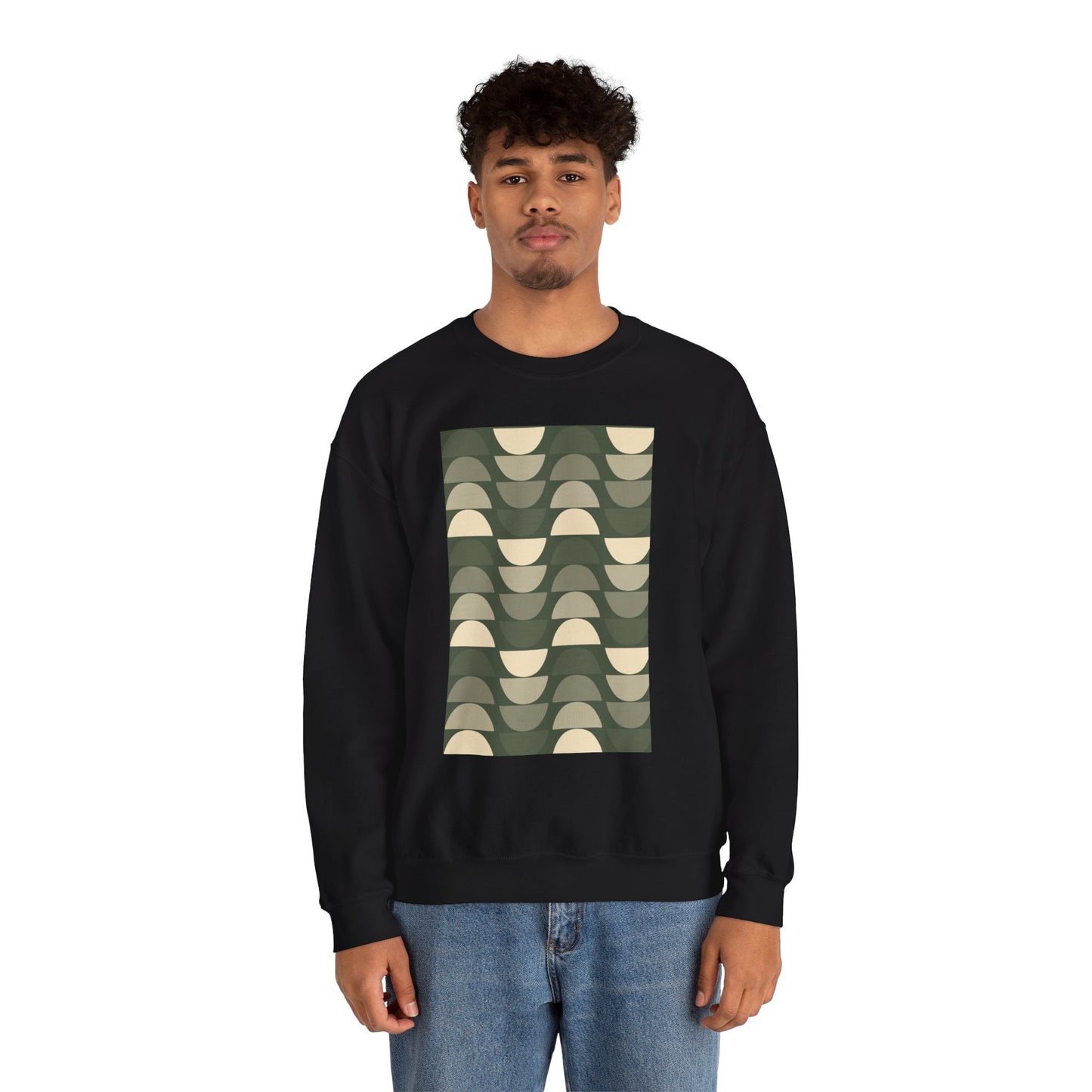 Stylish Geometric Crewneck Sweatshirt for Relaxed Vibes, Cozy Layer, Unisex Fashion Piece, Perfect Gift for Art Lovers, Casual Wear