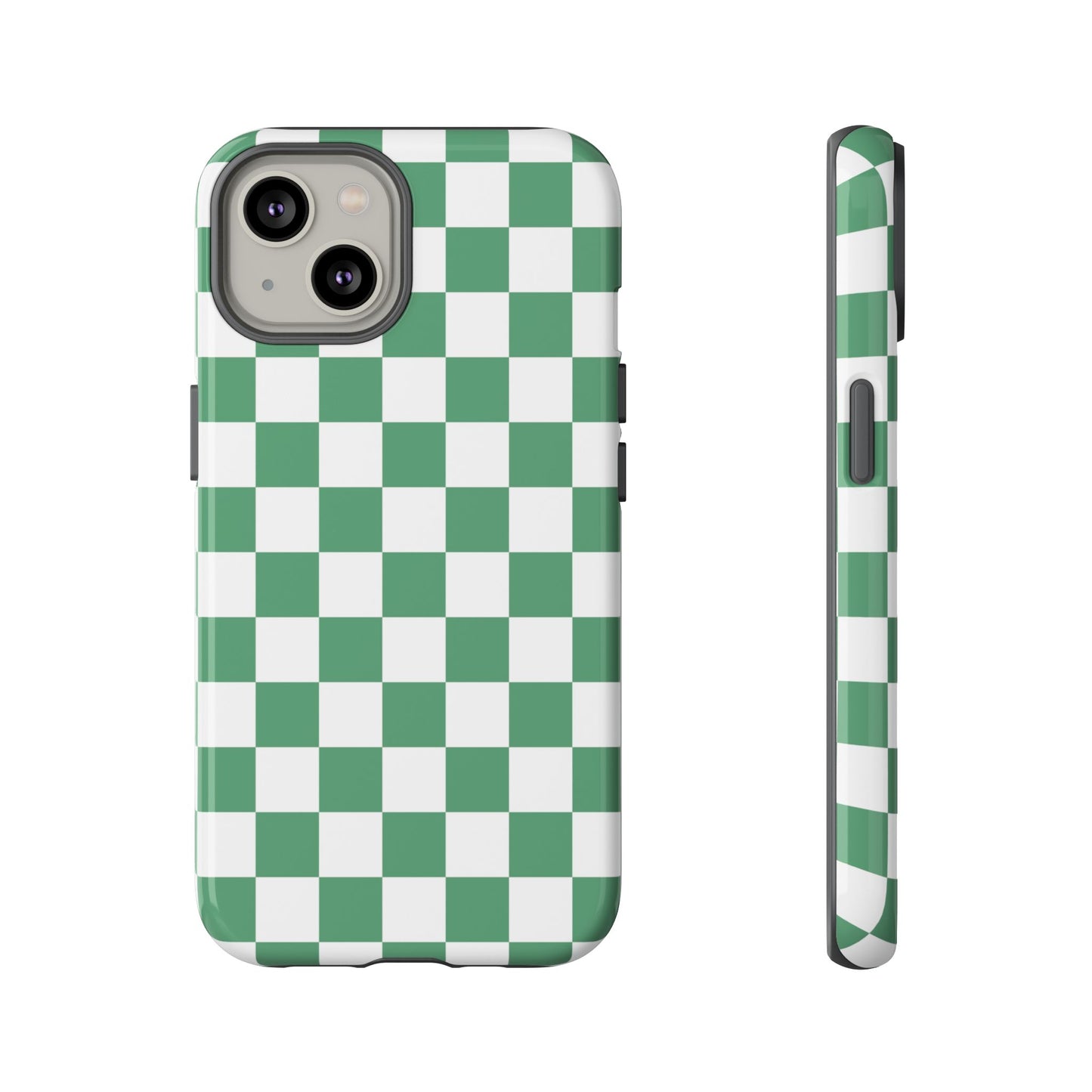 Stylish Phone Case - Green Checker Print, Trendy Phone Cover, Unique Gift, Modern Accessories, Eco-Friendly Case