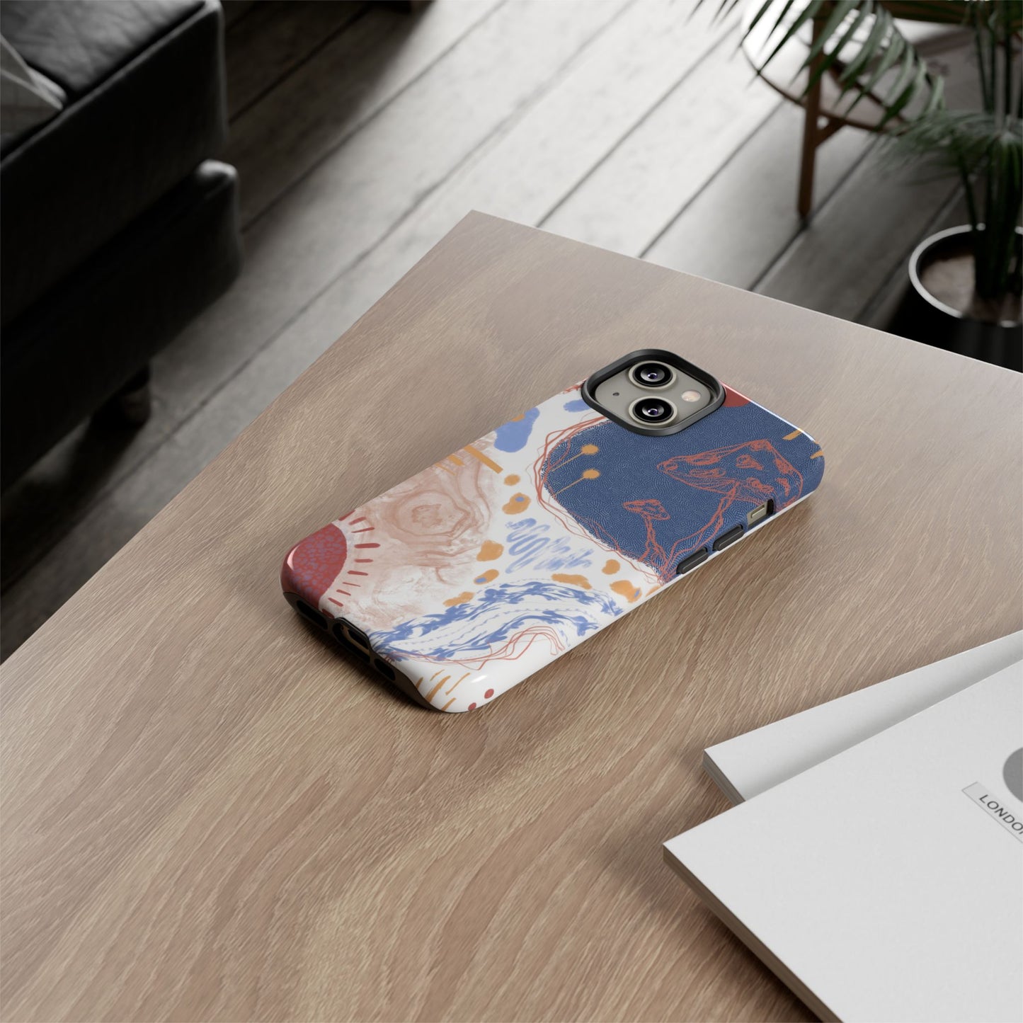 Artistic Phone Case with Abstract Design, Tough Phone Case, Unique Gift, Trendy Accessories, Modern Art Case, Stylish Tech Gear