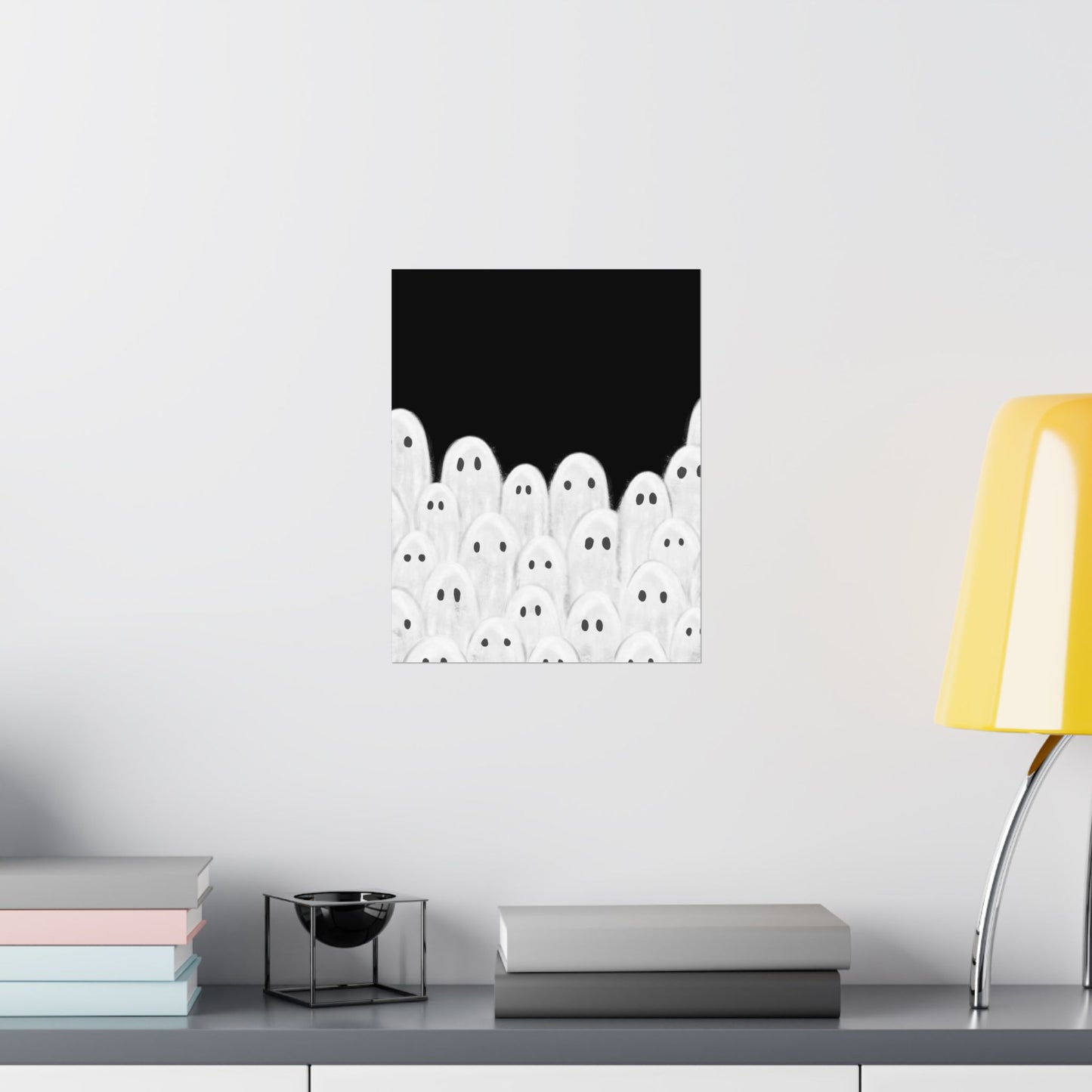 Spooky Ghost Art Print, Matte Vertical Posters for Halloween Decor, Ghost Wall Art, Creepy Room Decoration, Fun Scary Gift