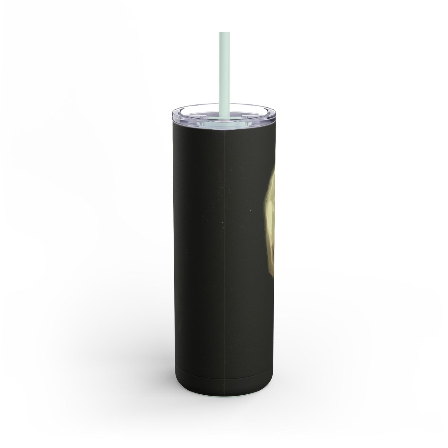 Gothic Skull Tumbler, 20oz | Unique Matte Travel Cup | Halloween Decor | Day of the Dead | Edgy Gifts for Skull Lovers, Reusable Drinkware | Van Gogh's Skeleton with Burning Cigarette Reimagined, Abstract Modern Twist Art