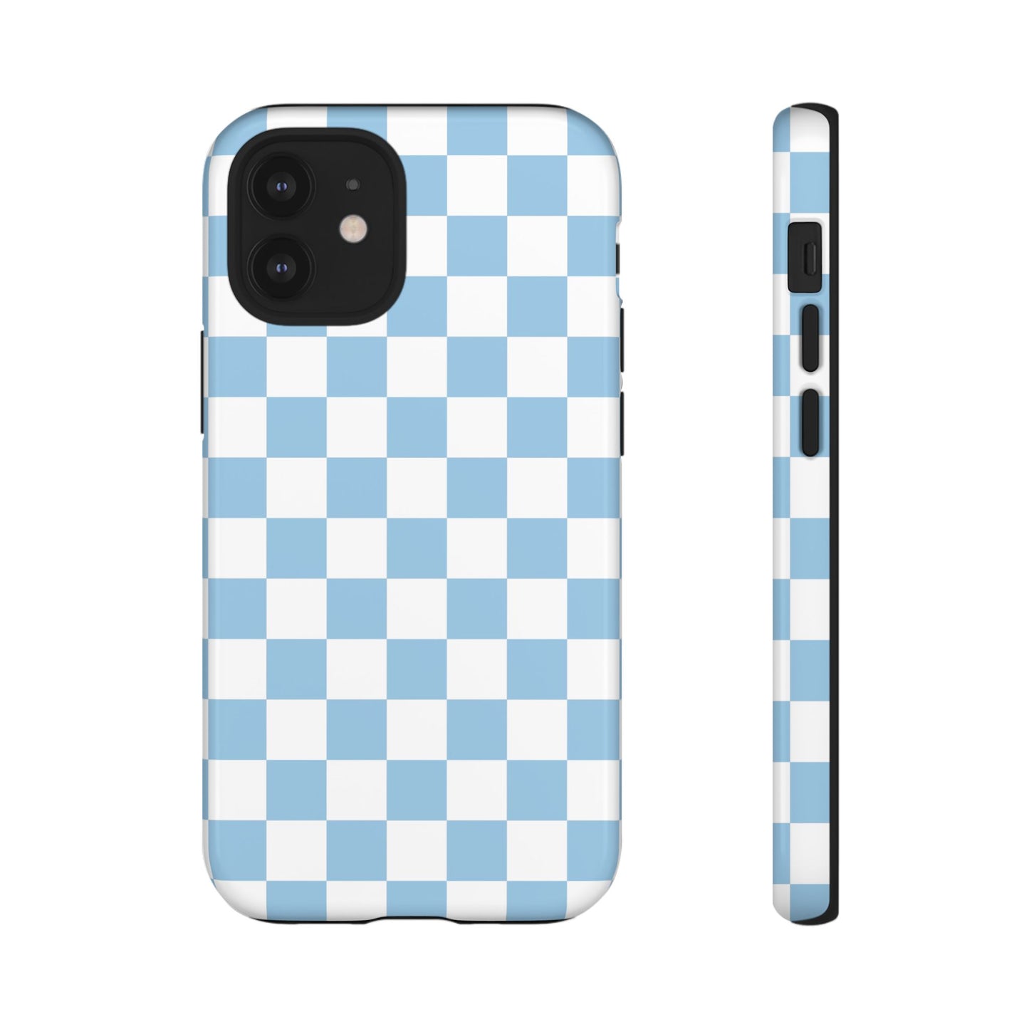 Blue Checkered Phone Case, Tough Phone Cover, Stylish Mobile Protector, Unique Gift for Him/Her, Trendy Accessories for Holidays