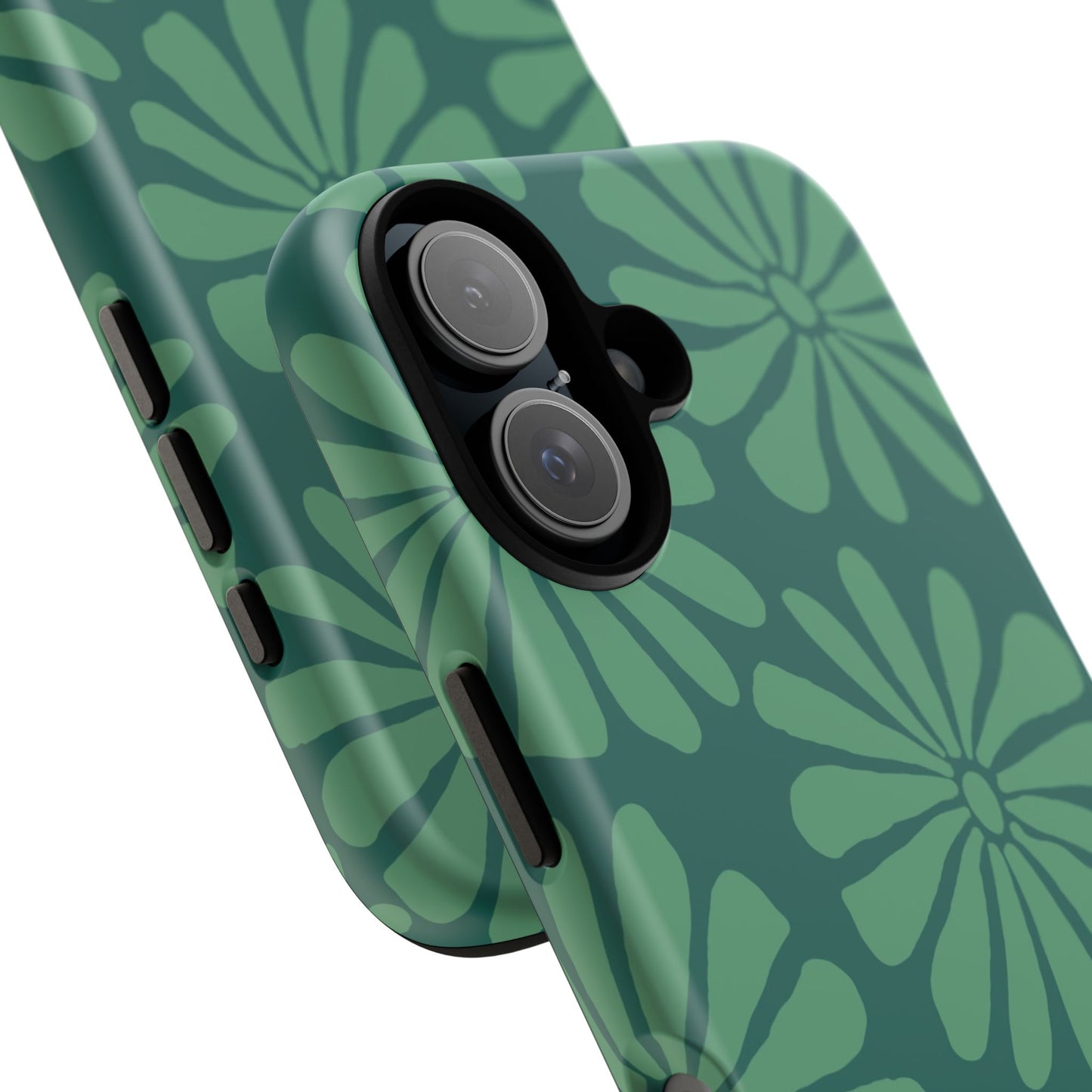 Stylish iPhone Case, Floral Phone Cover, Tough Phone Cases, Green Daisy Design, Unique Gift for Her, Spring Accessories