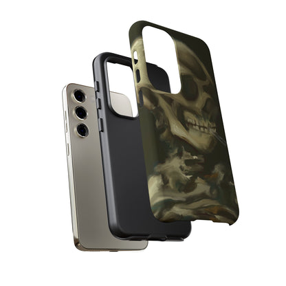 Skull Phone Case - Tough Cases, Macabre Style, Unique Accessories, Perfect for Halloween, Gothic Decor, Edgy Gift Idea | Van Gogh Reimagined, Abstract Twist on  Van Gogh's Skeleton with Burning Cigarette