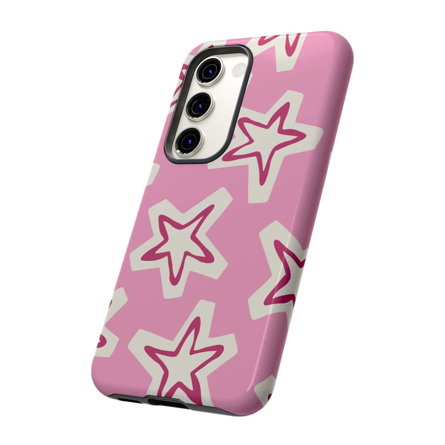 Starry Pink Phone Case | Tough Cases for Trendy Protection, Cute Gift, Fun Design, Holiday Match, Everyday Use
