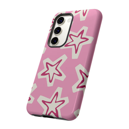 Starry Pink Phone Case | Tough Cases for Trendy Protection, Cute Gift, Fun Design, Holiday Match, Everyday Use