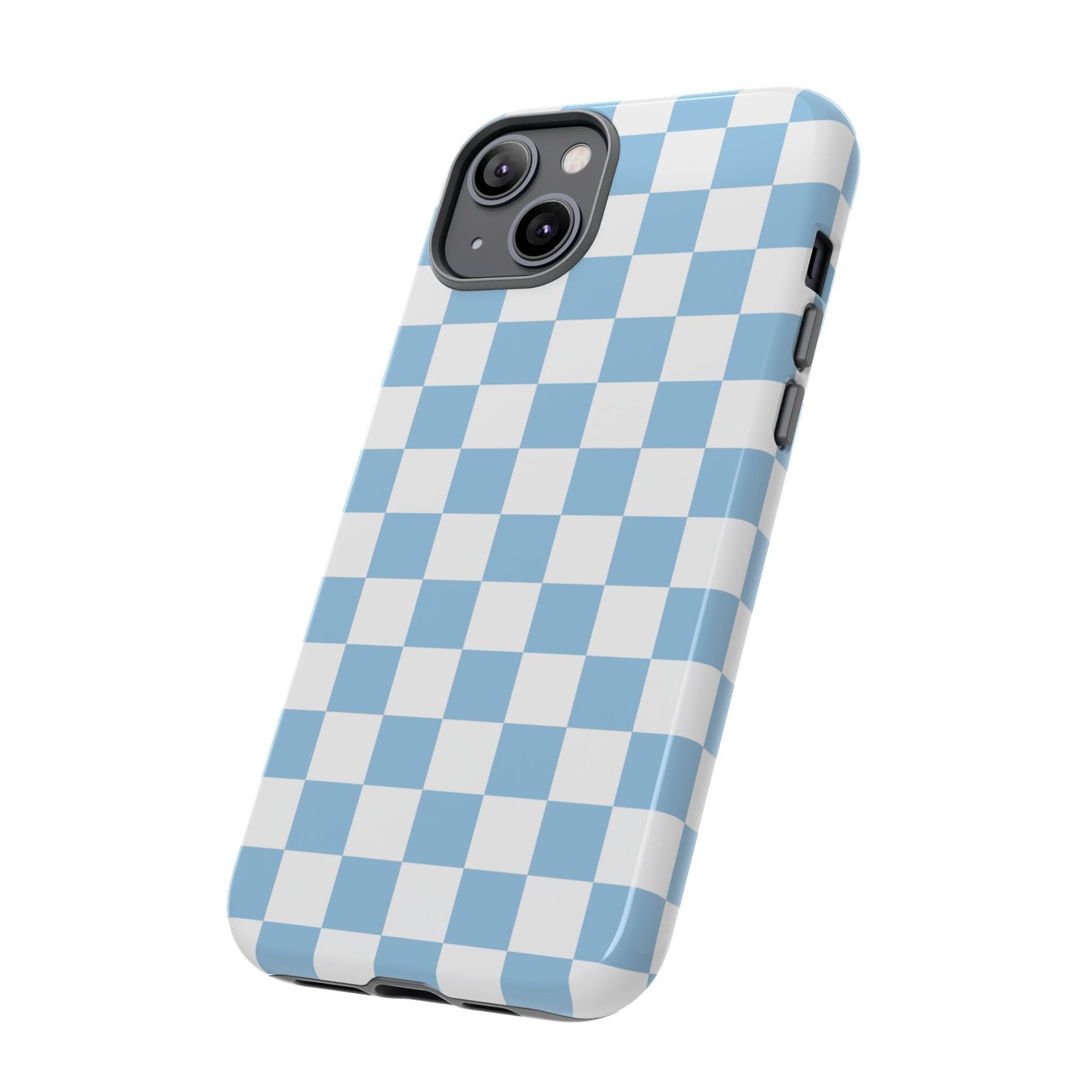 Blue Checkered Phone Case, Tough Phone Cover, Stylish Mobile Protector, Unique Gift for Him/Her, Trendy Accessories for Holidays