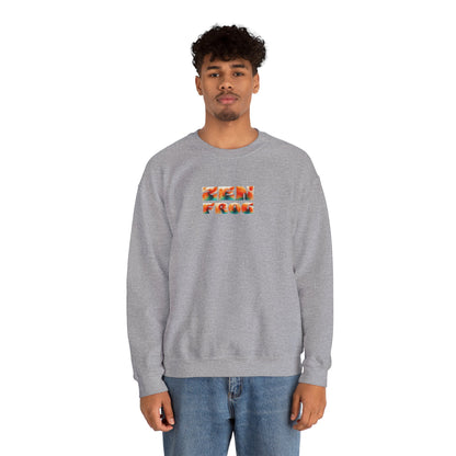 Zen Frog Crewneck Sweatshirt | Cozy Unisex Pullover for Relaxation, Ideal Gift for Nature Lovers, Perfect for Lounging and Casual Outings, Moon, Gift for Him, Gift for Her