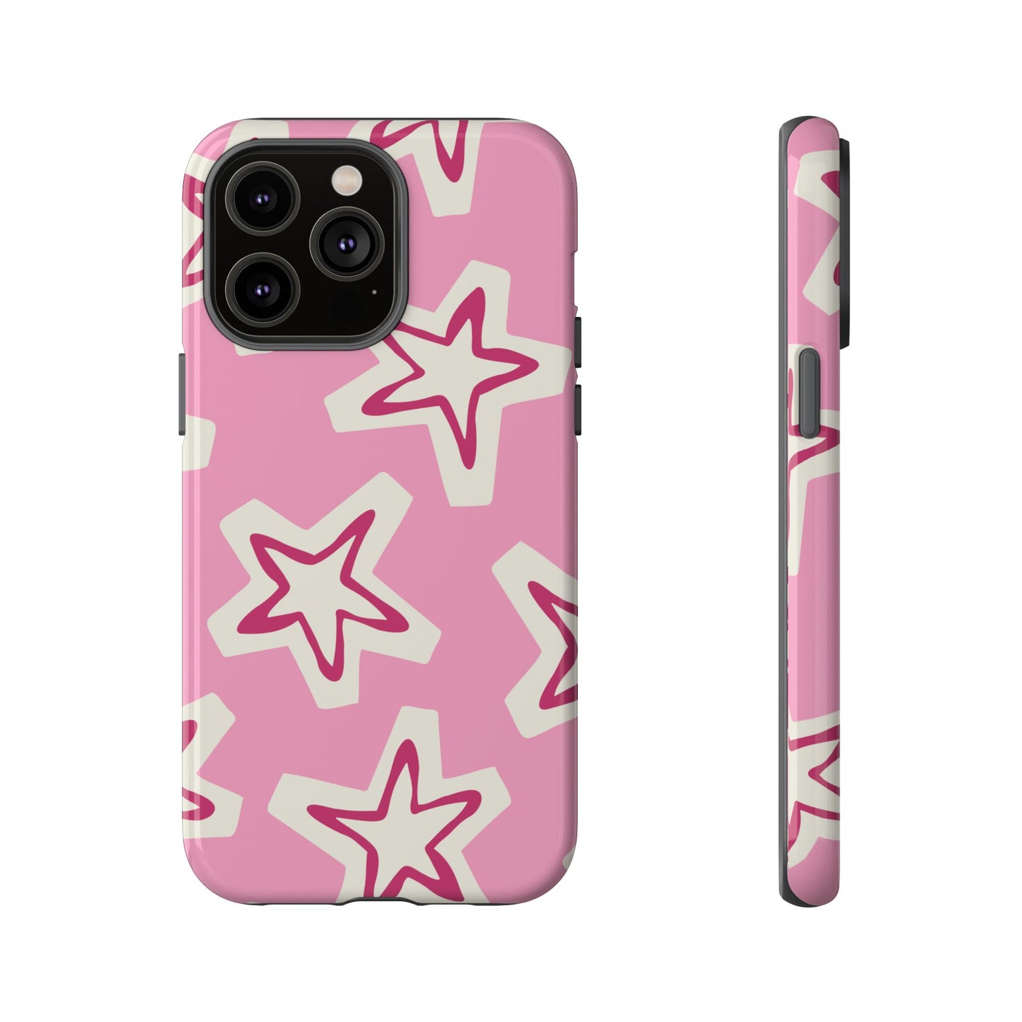 Starry Pink Phone Case | Tough Cases for Trendy Protection, Cute Gift, Fun Design, Holiday Match, Everyday Use