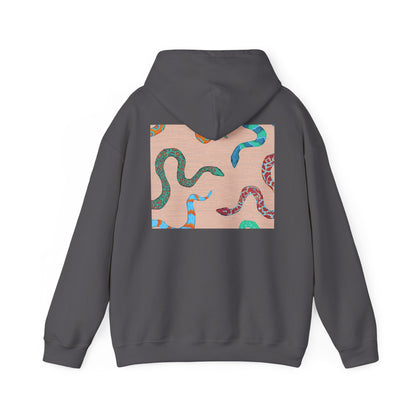 Vibrant Unisex Hoodie with Zen Frog and Snake Design, Cool Gift for Nature Lovers, Casual Wear for All Occasions, Gift for Her, Cool Hoodies