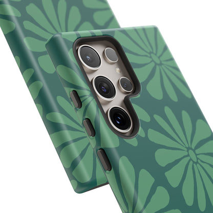 Stylish iPhone Case, Floral Phone Cover, Tough Phone Cases, Green Daisy Design, Unique Gift for Her, Spring Accessories