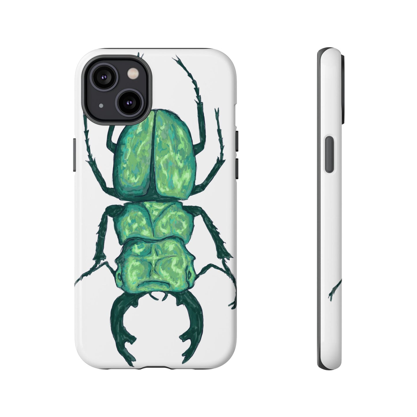 Green Beetle Phone Case - Tough Cases, Insect Lover Gift, Nature Lover Accessory, Unique Phone Cover, Eco-Friendly Design