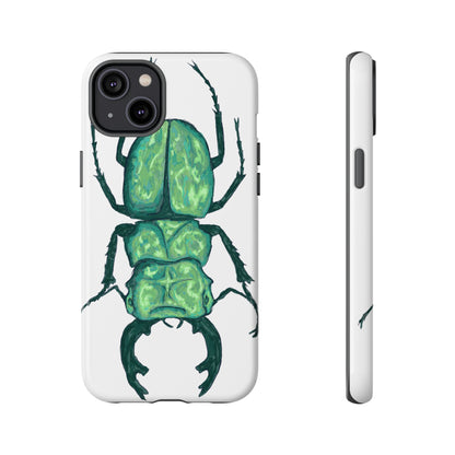 Green Beetle Phone Case - Tough Cases, Insect Lover Gift, Nature Lover Accessory, Unique Phone Cover, Eco-Friendly Design