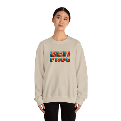 Zen Frog Crewneck Sweatshirt, Cozy Unisex Sweatshirt, Relaxed Fit Fashion, Perfect Gift for Friends, Everyday Style, Casual Wear, Simple Moon Design, Gift for Him, Gift for Her