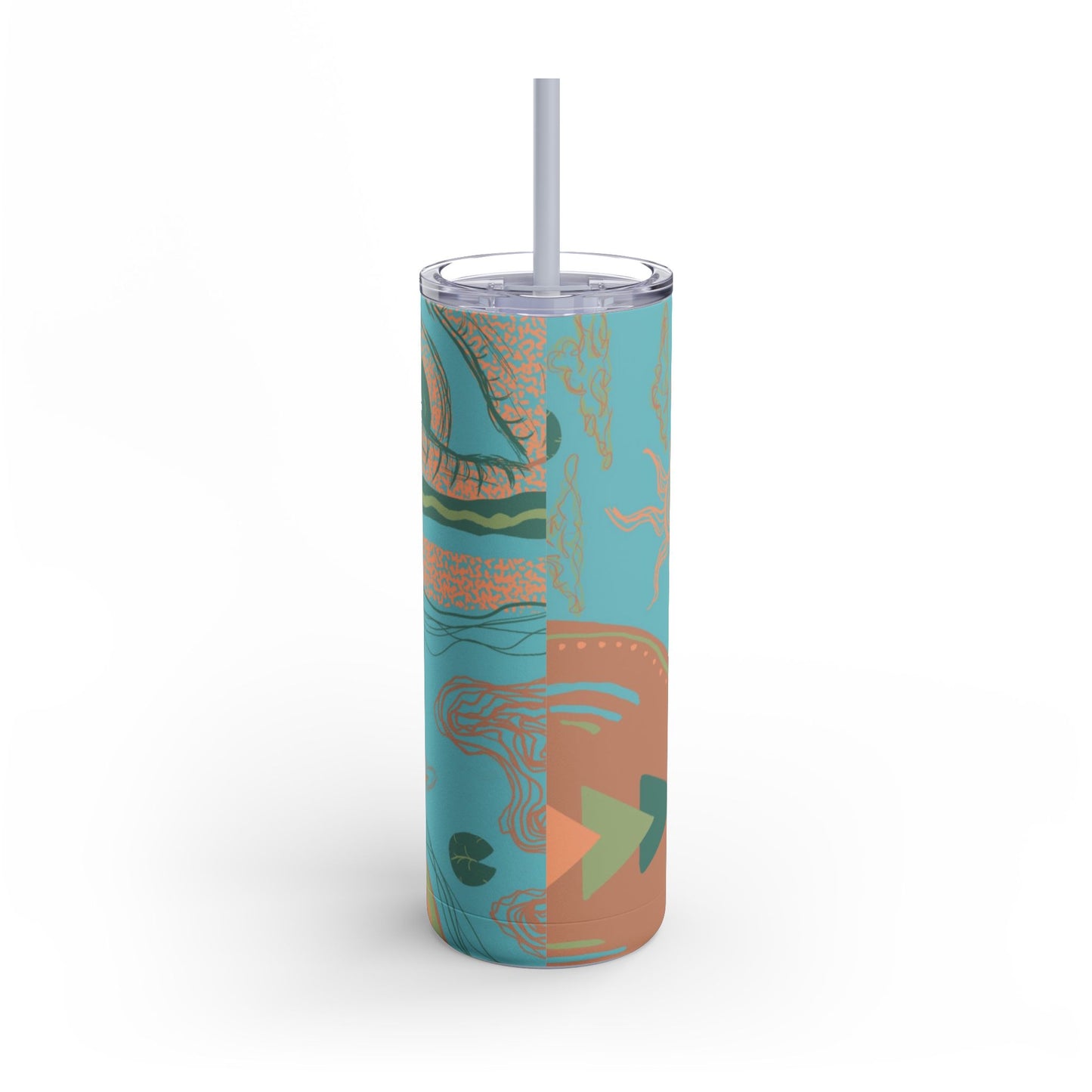 Vibrant Skinny Tumbler, Colorful Drinkware, Reusable Travel Mug, Eco-friendly Gift, Summer Hydration Cup, Stylish Beverage Container