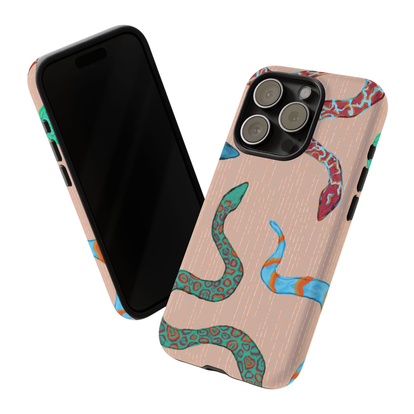 Colorful Snake Phone Case, Tough Phone Case, Unique Phone Cover, Animal Print Case, Gifts for Her, Trendy Accessories