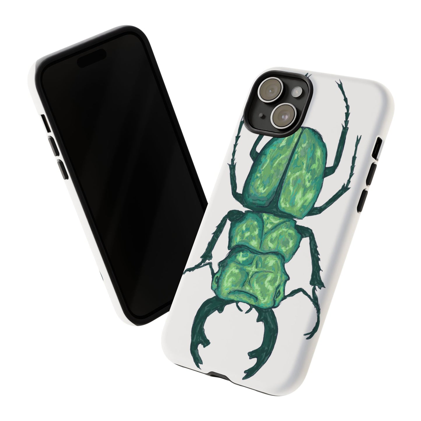 Green Beetle Phone Case - Tough Cases, Insect Lover Gift, Nature Lover Accessory, Unique Phone Cover, Eco-Friendly Design