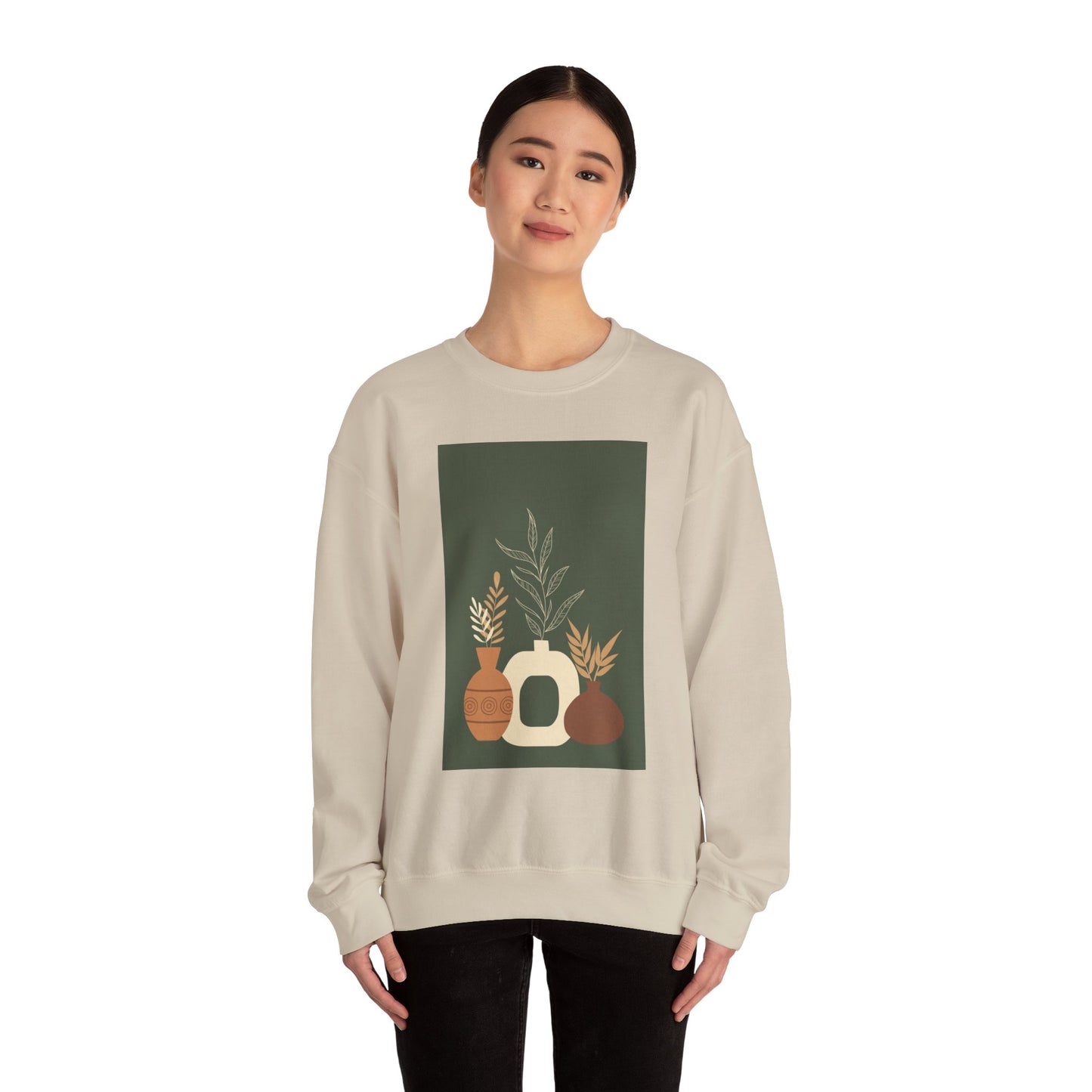Fall-Inspired Botanical Crewneck Sweatshirt, Cozy Sweatshirt for Women, Warm Unisex Sweater, Autumn Gift,  Plant Lover Apparel