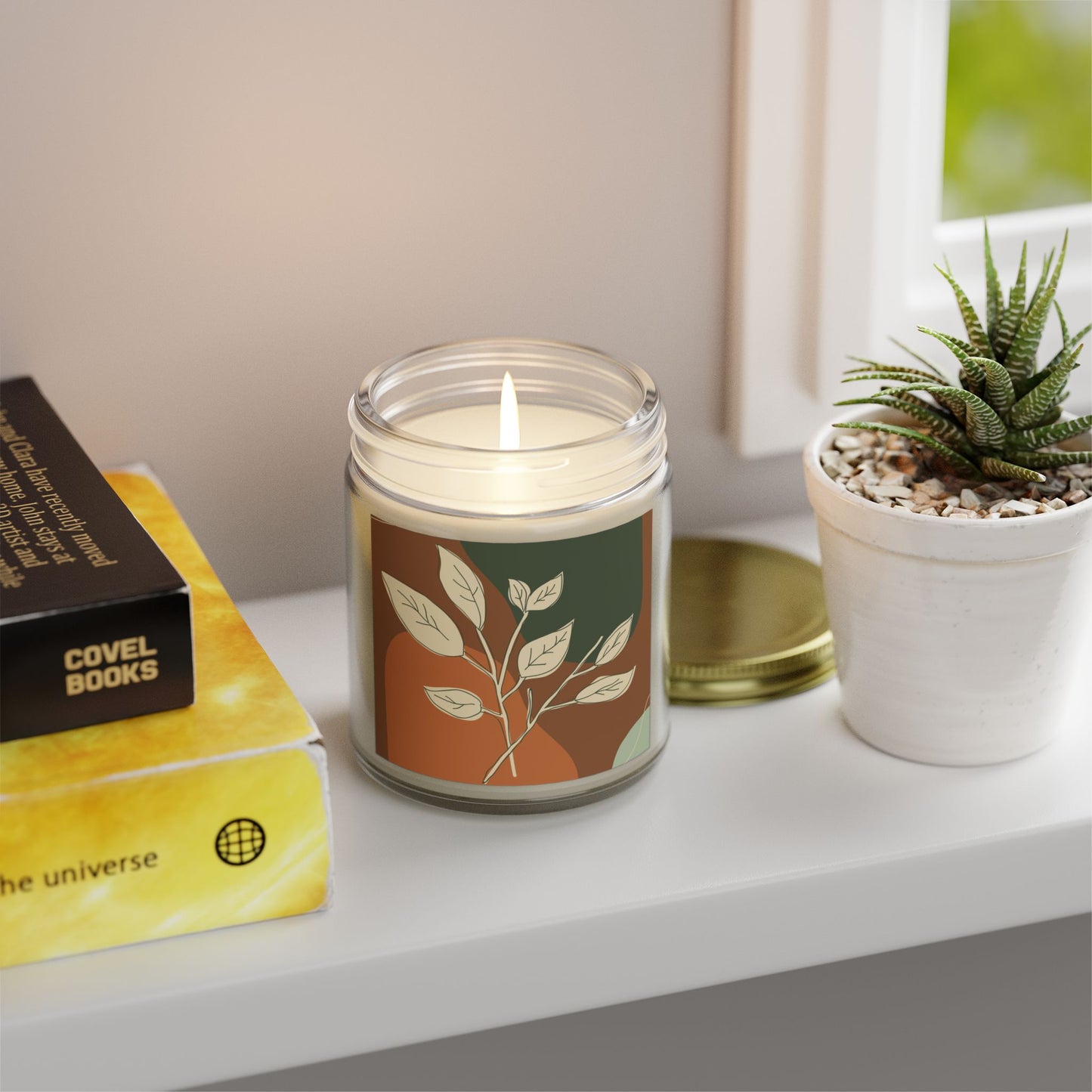Aromatherapy Candle Jar, Eco-Friendly Home Decor, Relaxing Gift, Spa Vibes, Organic Coconut Apricot Wax