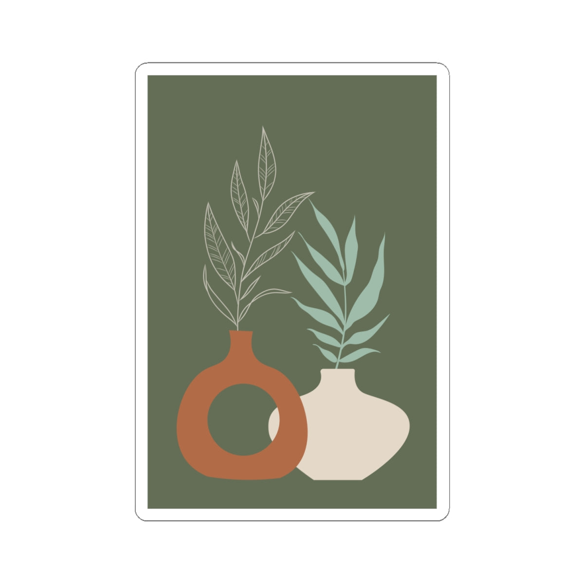 Stylish Plant-Inspired Kiss-Cut Stickers, Perfect for Journals, Laptops, Decor, Gift Wrapping, and Art Projects