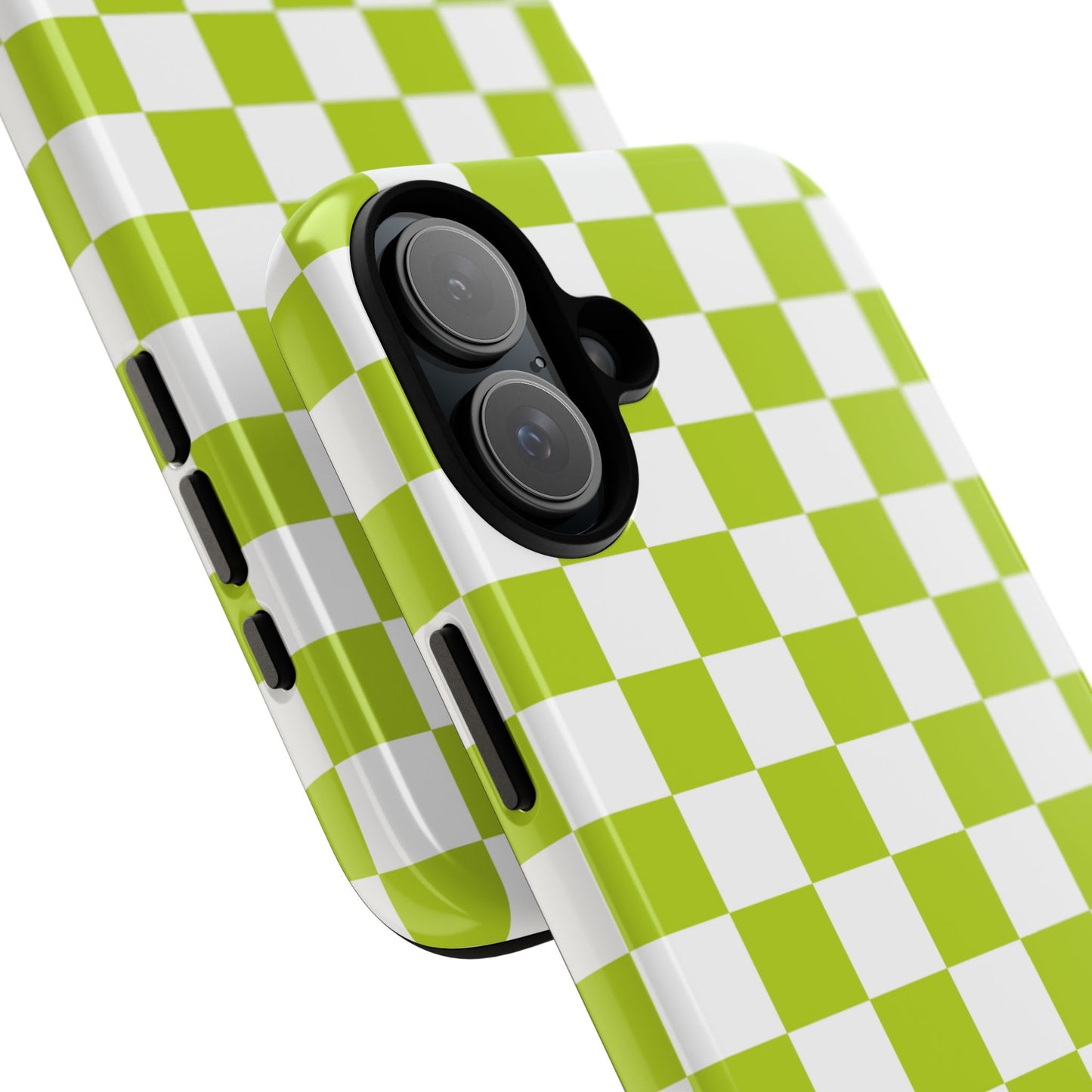 Lively Checker Pattern Phone Case | Tough Cases, Green Checkered Design, Unique Cell Phone Cover, Trendy Accessory, Gift Idea