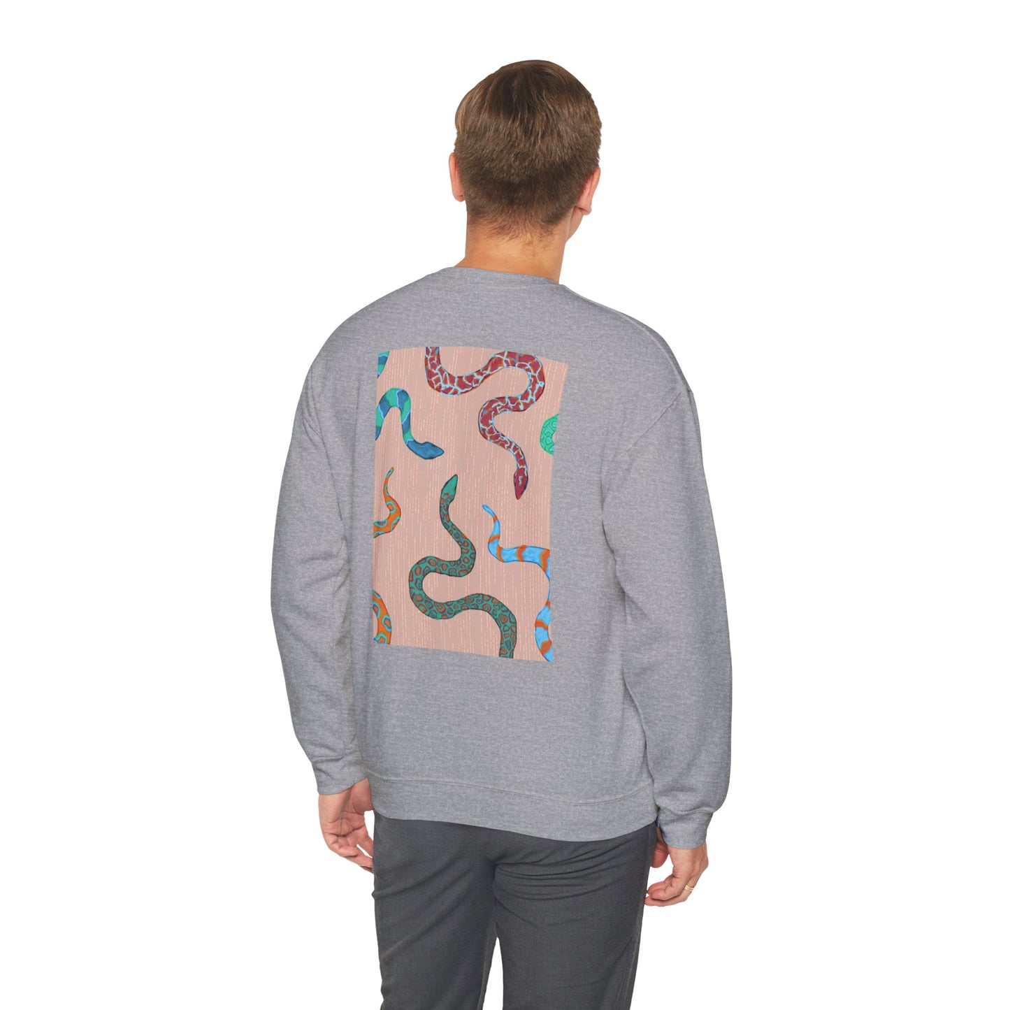 Funky Snake Unisex Crewneck Sweatshirt, Cozy Apparel, Unique Gift, Snake Art, Relaxed Style, Perfect for Casual Outings