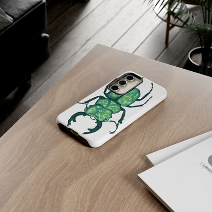 Green Beetle Phone Case - Tough Cases, Insect Lover Gift, Nature Lover Accessory, Unique Phone Cover, Eco-Friendly Design