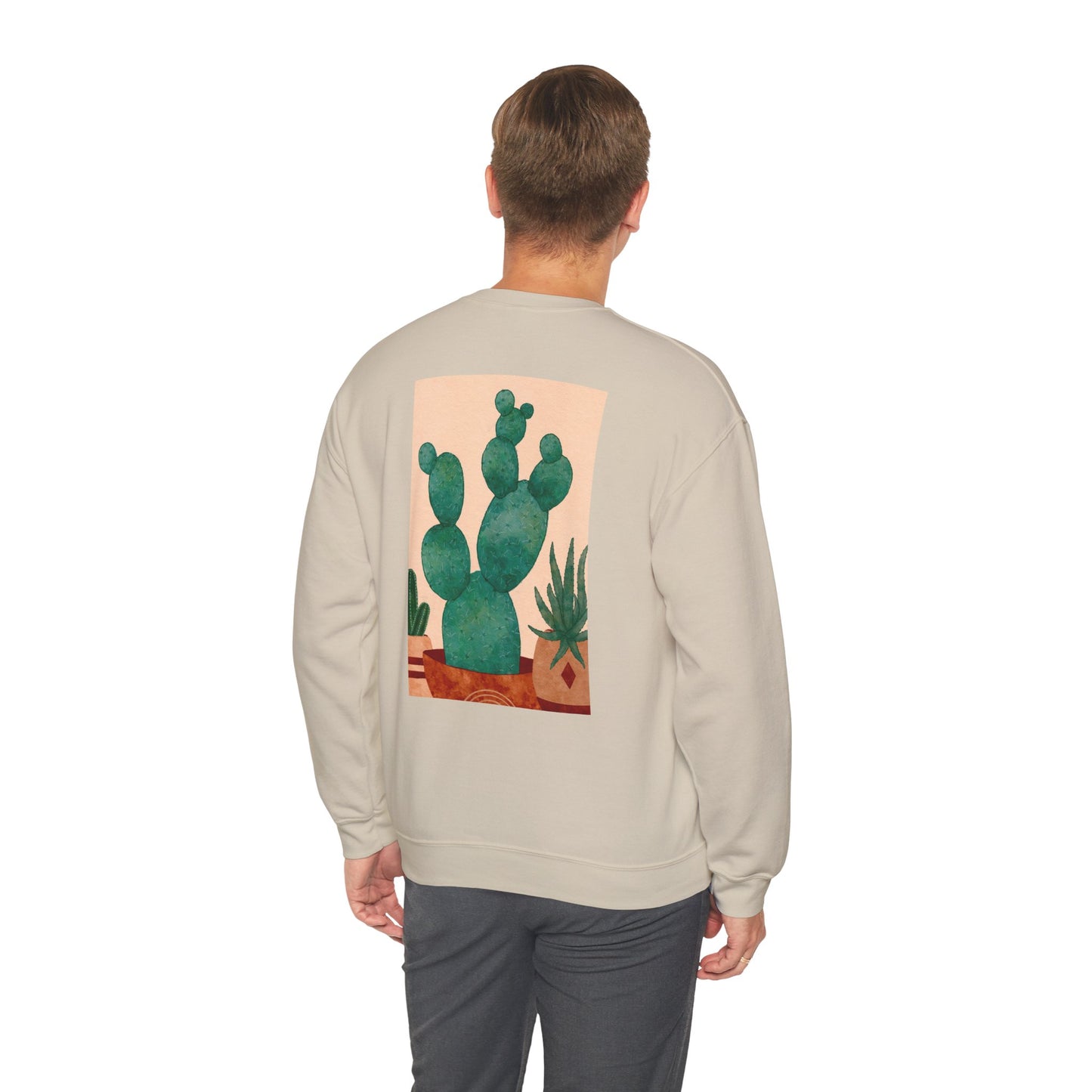 Cactus Art Crewneck Sweatshirt - Cozy unisex pullover, perfect for plant lovers, everyday wear, gifts for him/her, and casual outings