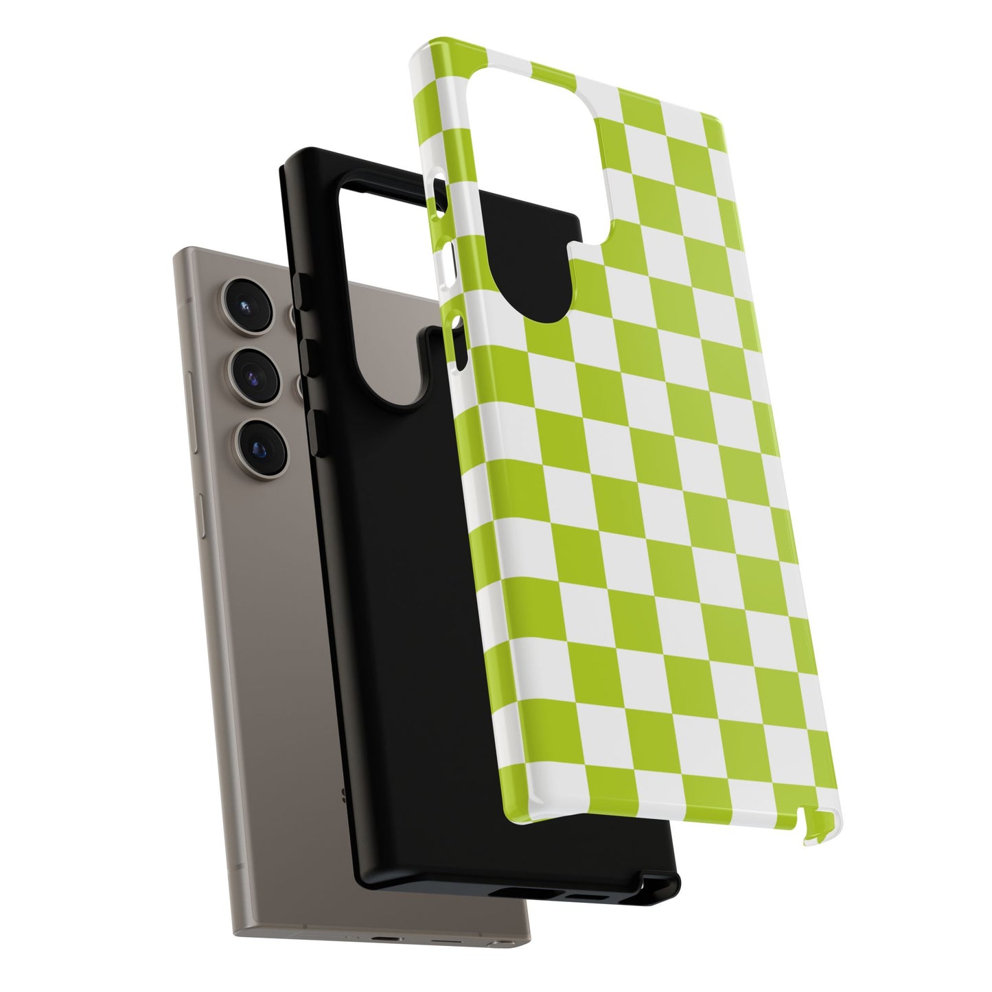 Lively Checker Pattern Phone Case | Tough Cases, Green Checkered Design, Unique Cell Phone Cover, Trendy Accessory, Gift Idea