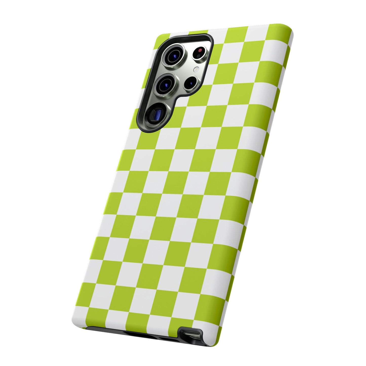 Lively Checker Pattern Phone Case | Tough Cases, Green Checkered Design, Unique Cell Phone Cover, Trendy Accessory, Gift Idea