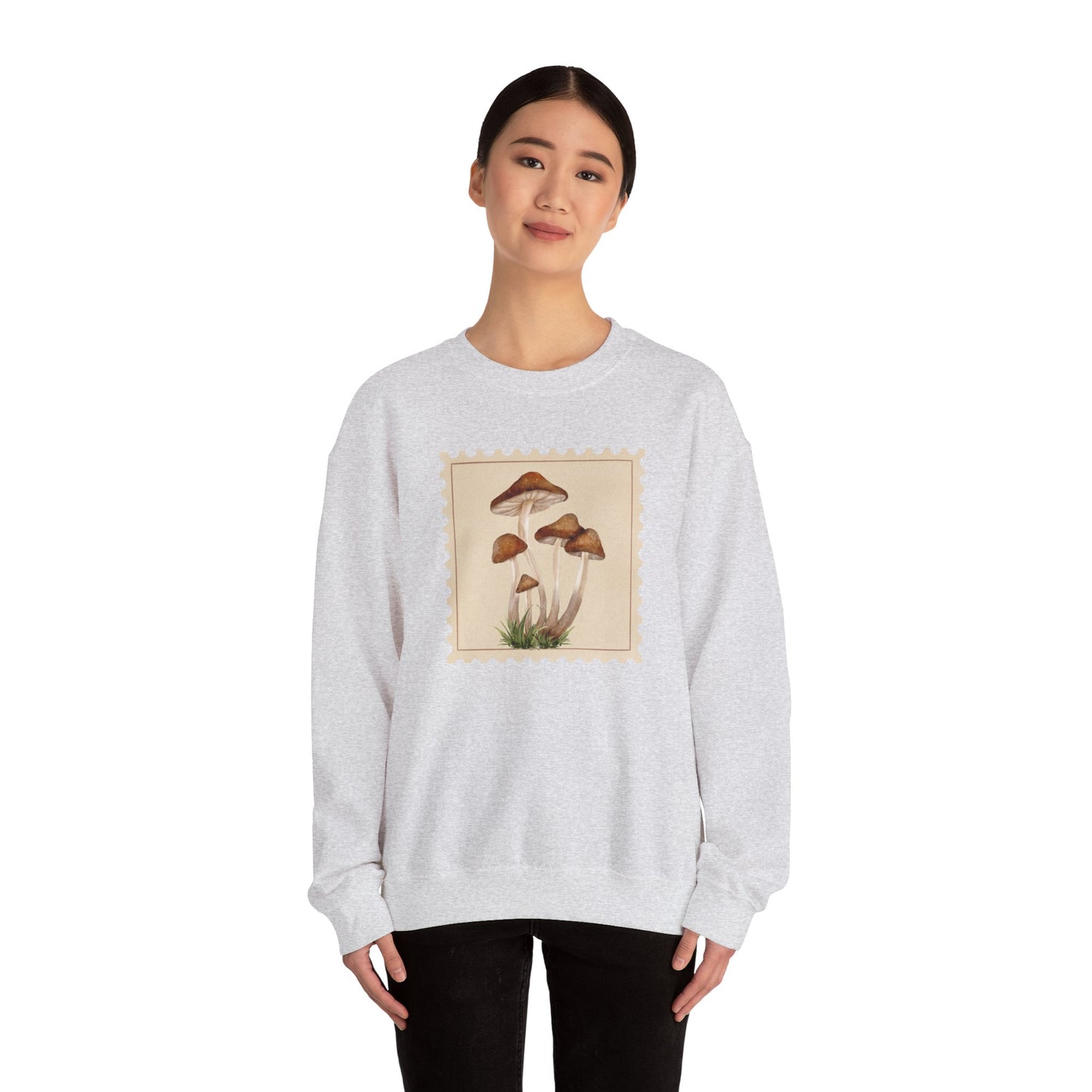 Mushroom Vibes Unisex Crewneck Sweatshirt - Cozy Fashion, Nature Lover Gift, Fall Outfit, Eco-Friendly Style, Perfect for Autumn, Artsy Sweatshirts, Premium, Nature-inspired Crewnecks