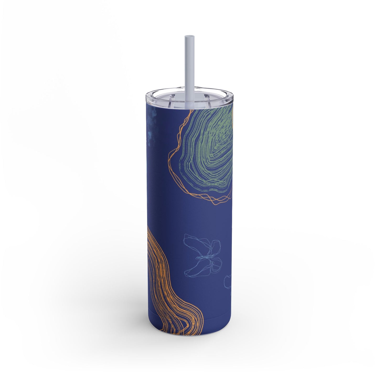 Boho Abstract Art Tumbler, 20oz Skinny Travel Mug, Stylish Drinkware for Camping, Gifts for Her, Home Decor