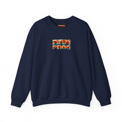 Zen Frog Crewneck Sweatshirt | Cozy Unisex Pullover for Relaxation, Ideal Gift for Nature Lovers, Perfect for Lounging and Casual Outings, Moon, Gift for Him, Gift for Her